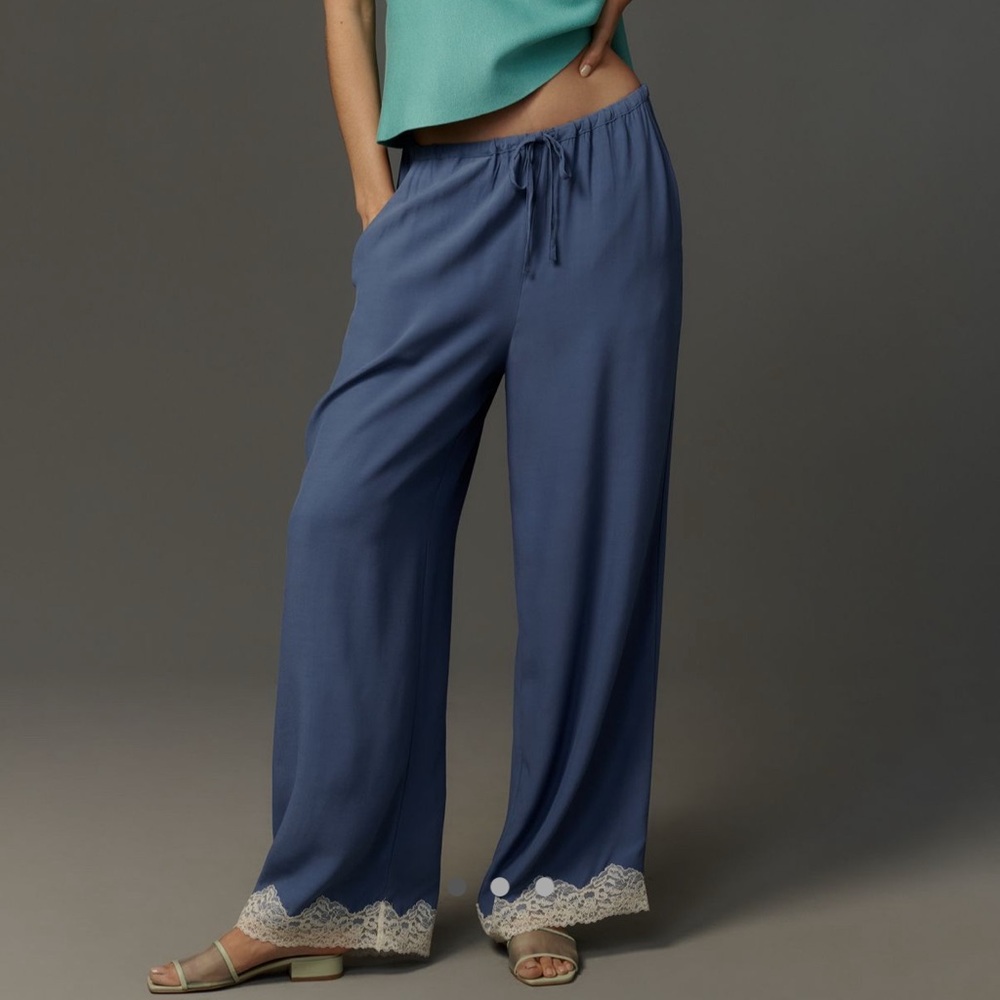Blue Women's Wide-Leg Pants